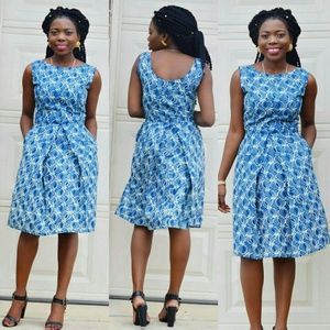 ON SALES Women African ankara print knee length dress